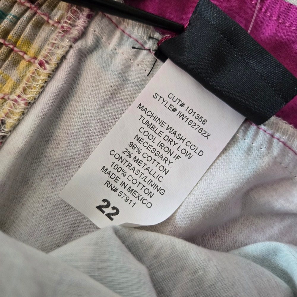 Torrid Floral Metallic Sun Dress Purple Teal Yellow Cotton Fit Flare Plus 22‎ - Picture 4 of 4